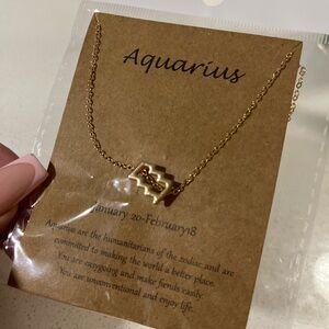 Gold Zodiac Necklace - Women Jewelry Aquarius sign gold necklace brand new